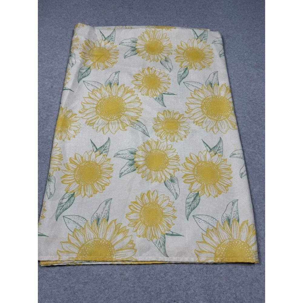 Martha Stewart Sunflower Print Tablecloth Yellow Floral Farmhouse RN 18143